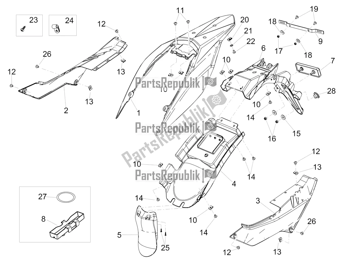 Toutes les pièces pour le Corps Arrière du Aprilia RX 125 2020