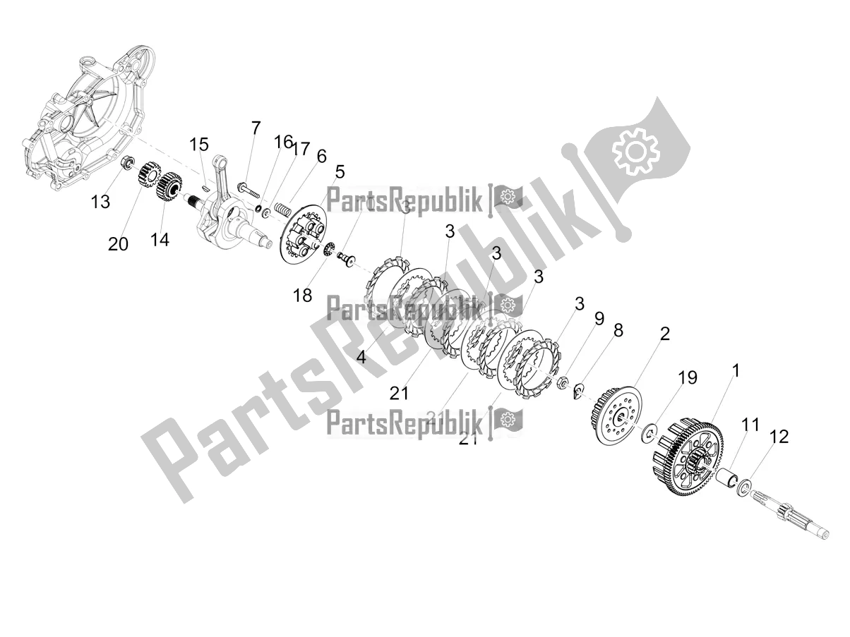 Alle onderdelen voor de Koppeling van de Aprilia RX 125 2021