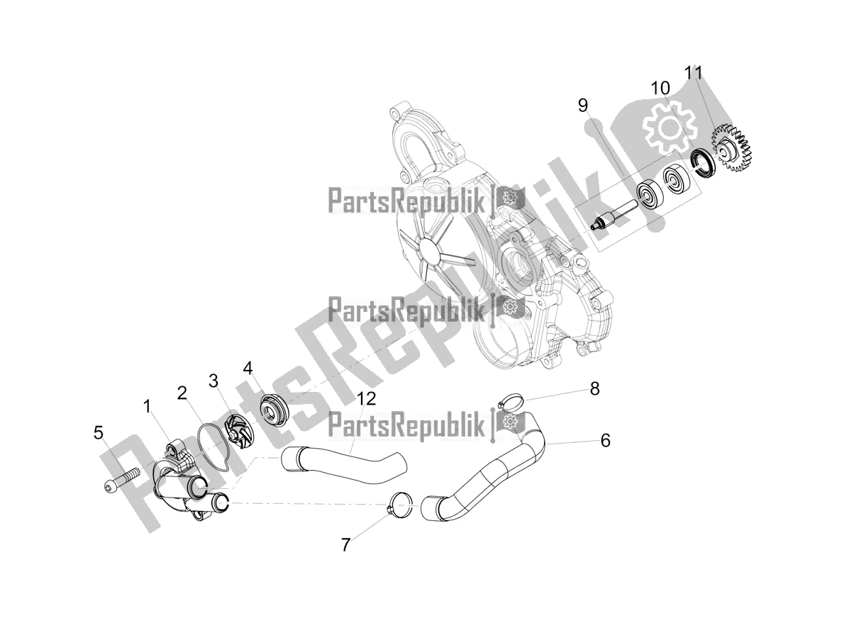 Alle onderdelen voor de Koelere Pomp van de Aprilia RX 125 2021