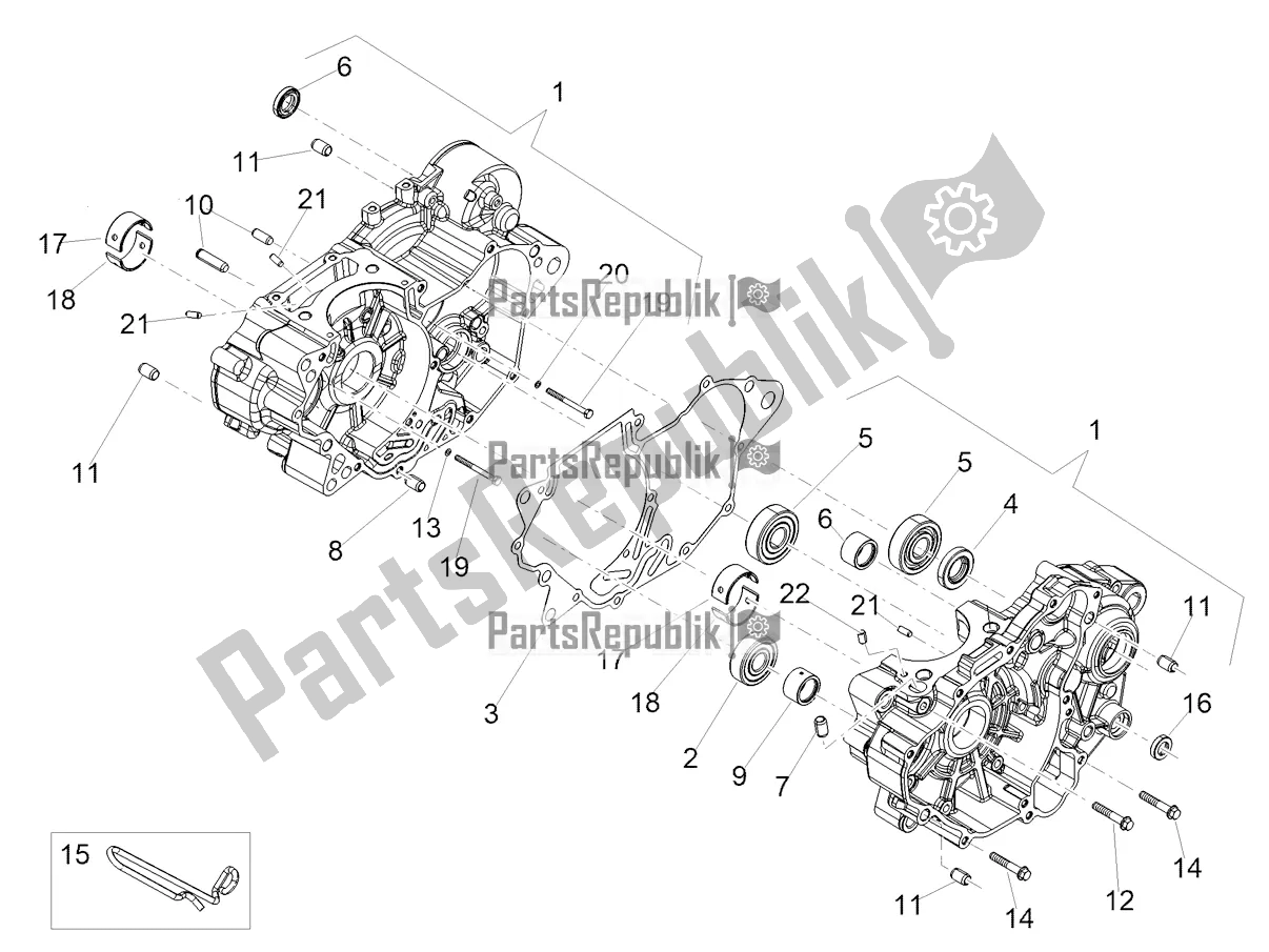All parts for the Crankcases I of the Aprilia RX 125 2021