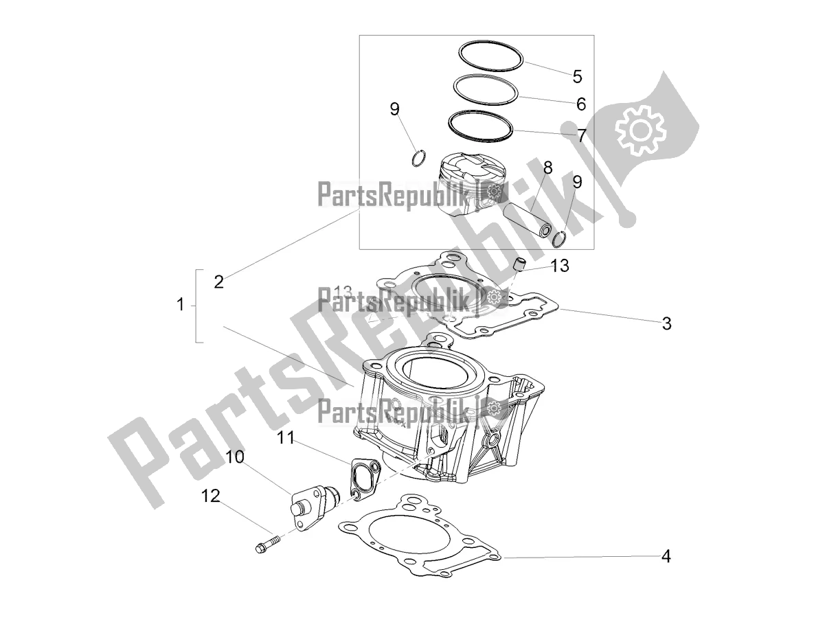 All parts for the Cylinder - Piston of the Aprilia RX 125 2021