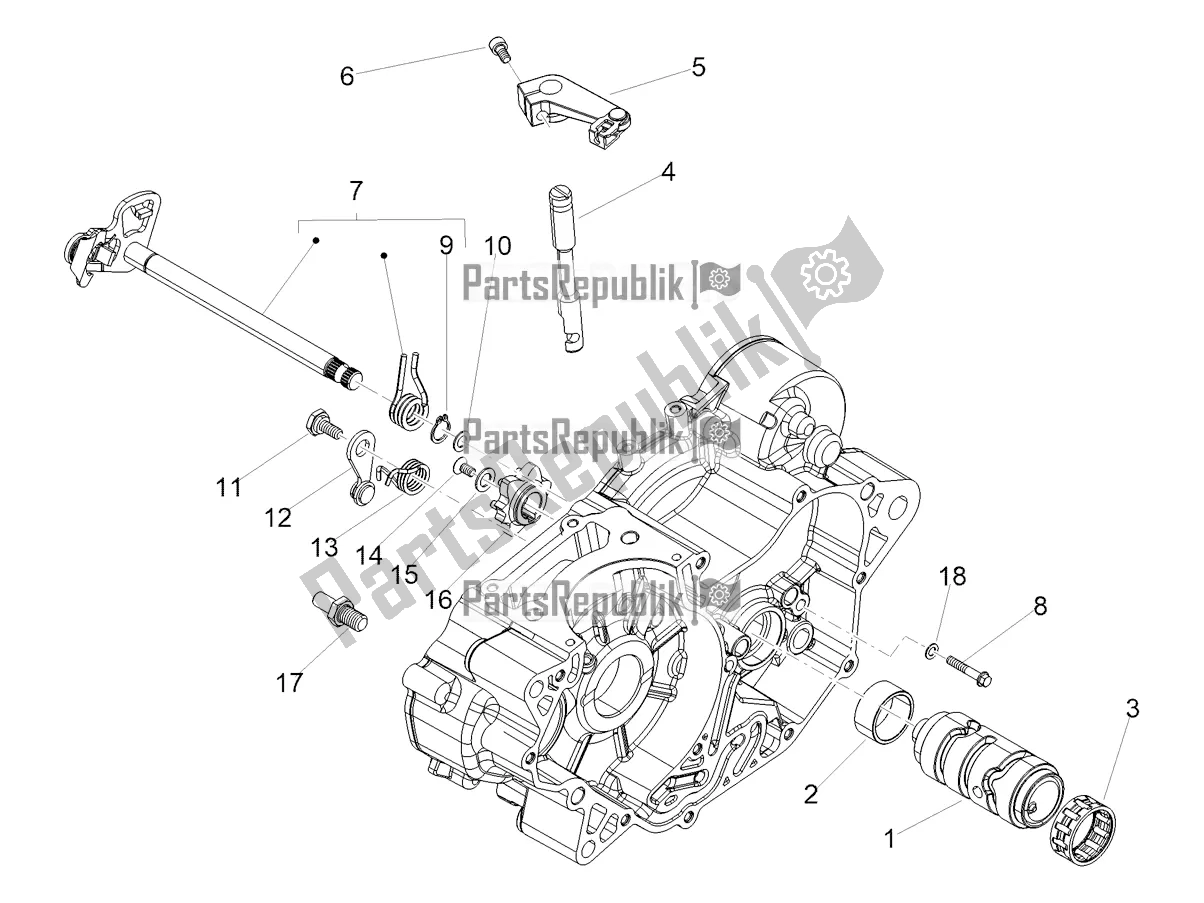 Toutes les pièces pour le Boîte De Vitesses / Sélecteur / Came De Changement De Vitesse du Aprilia RX 125 2021