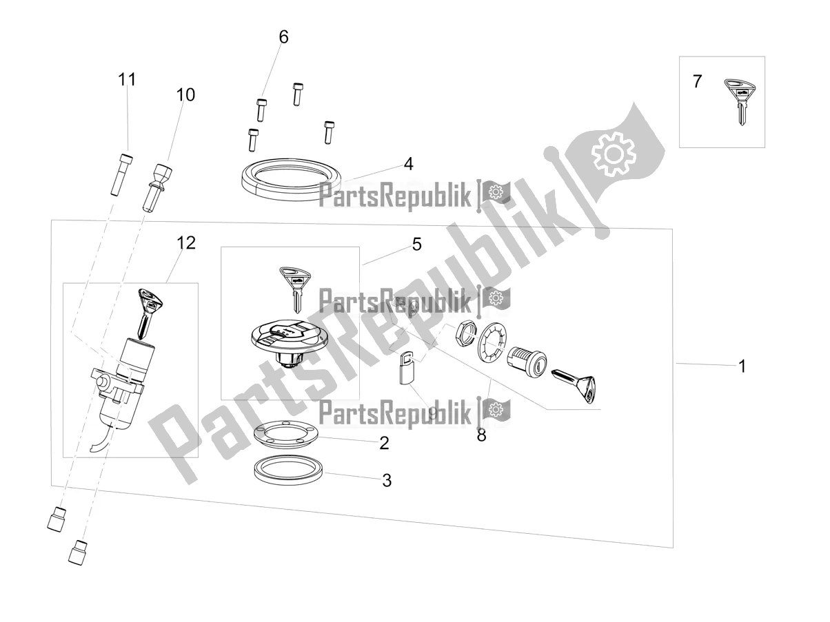 Todas as partes de Fechaduras do Aprilia RX 125 2021