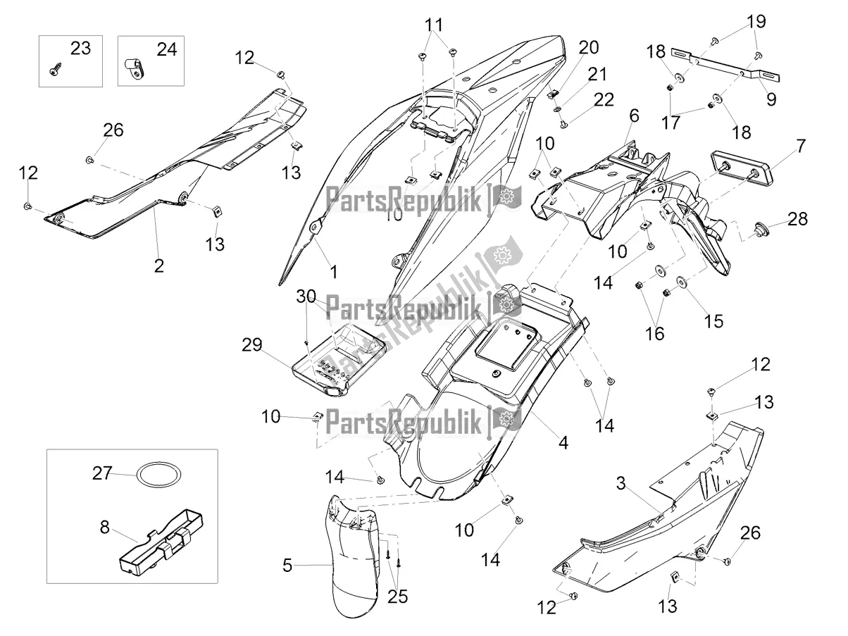 Todas as partes de Corpo Traseiro do Aprilia RX 125 2021