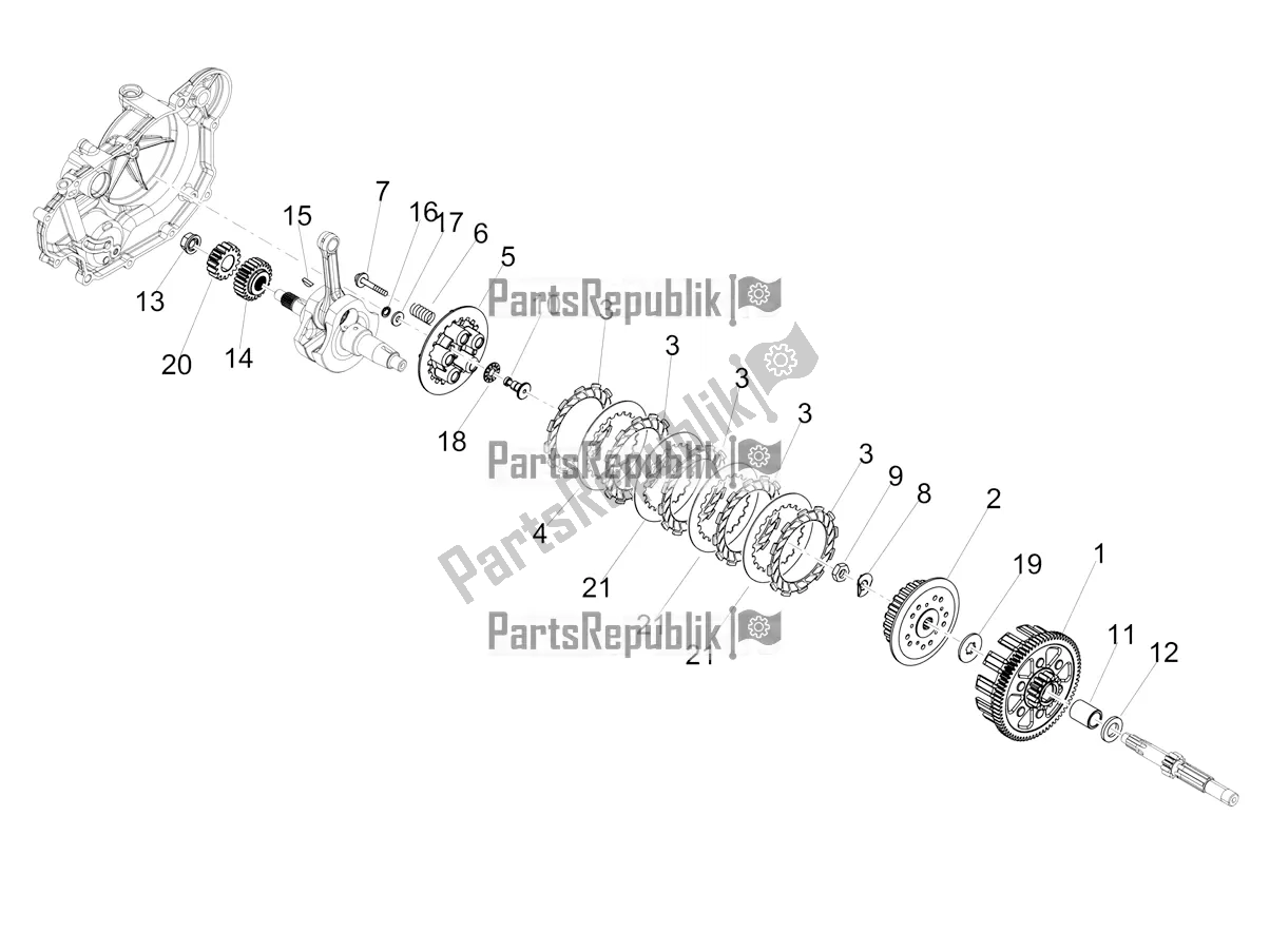 All parts for the Clutch of the Aprilia RX 125 2022