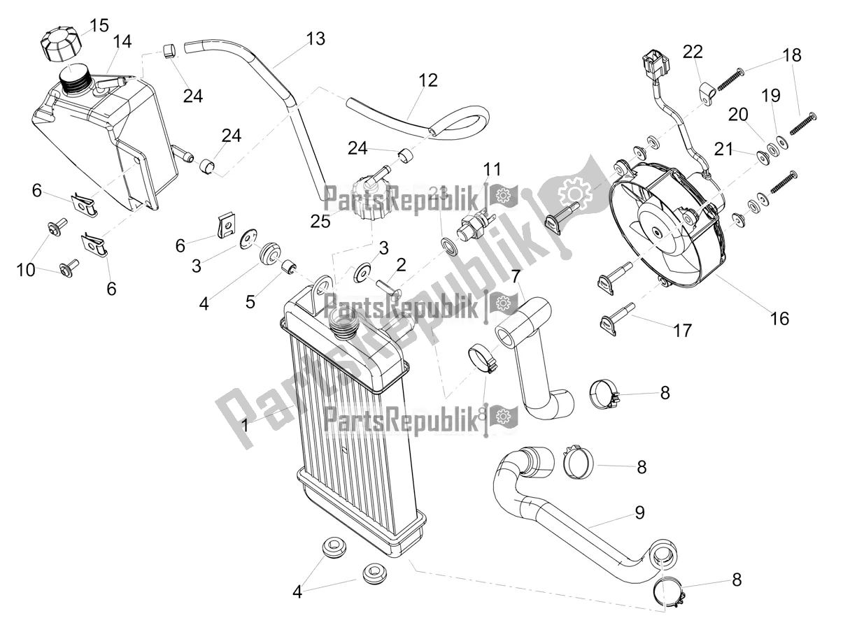 Alle Teile für das Kühlsystem des Aprilia RX 125 2022