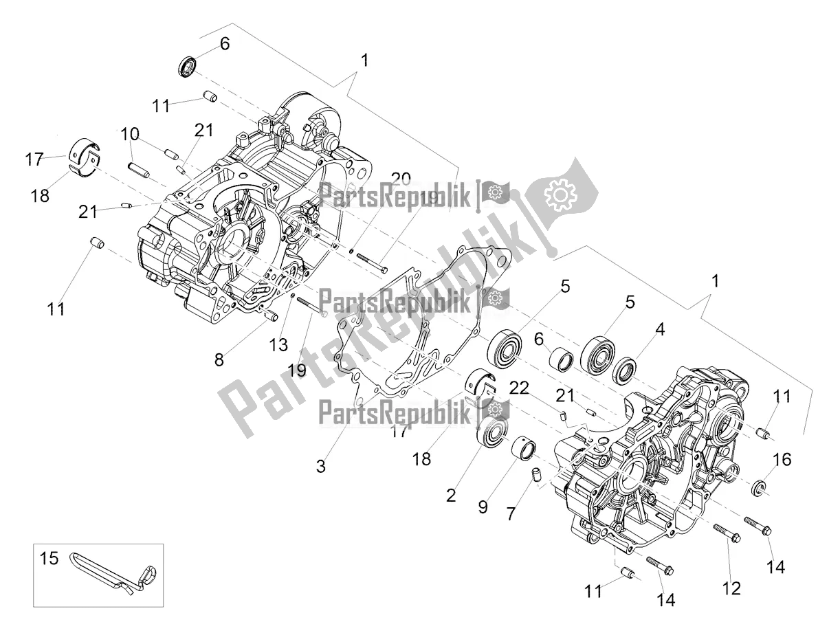 All parts for the Crankcases I of the Aprilia RX 125 2022