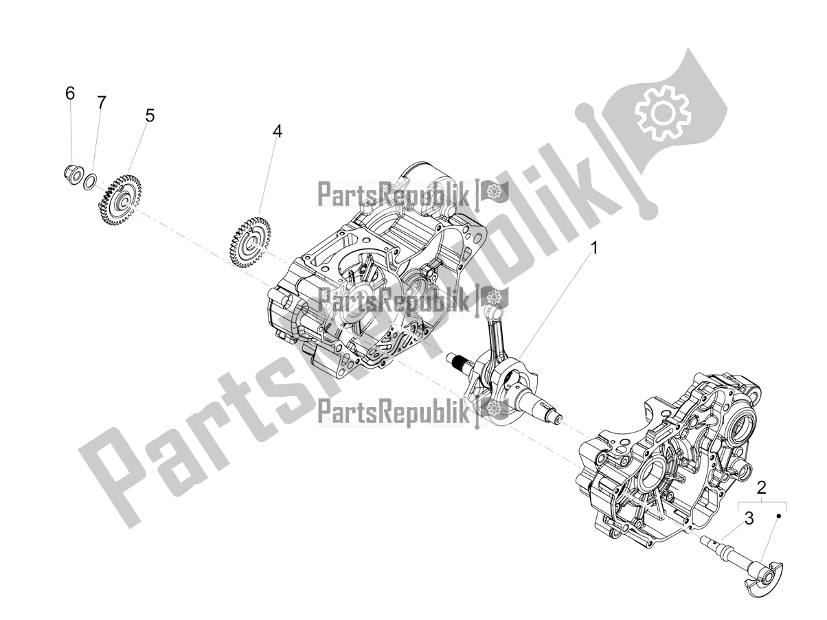 Alle onderdelen voor de Krukas van de Aprilia RX 125 2022