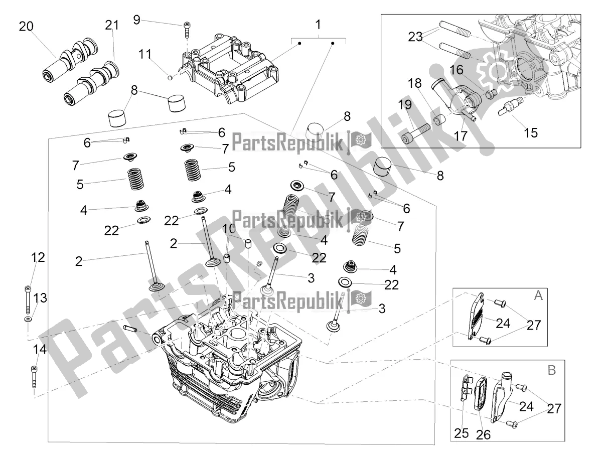 All parts for the Cylinder Head - Valves of the Aprilia RX 125 2022