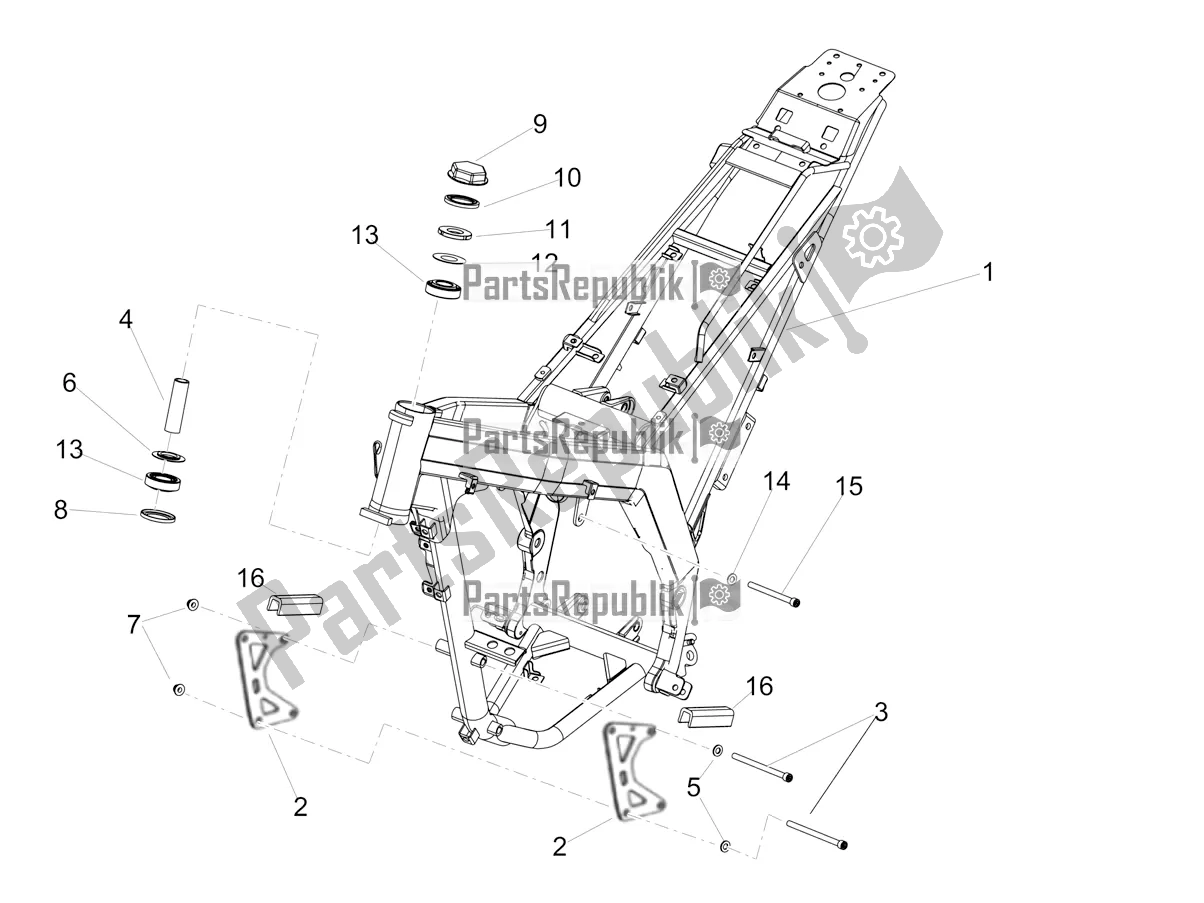 Todas as partes de Quadro, Armação do Aprilia RX 125 2022