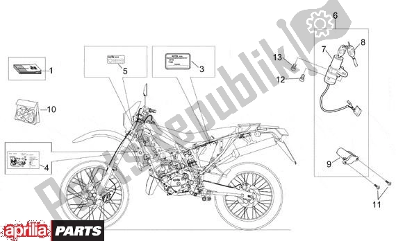 All parts for the Decors of the Aprilia RX 107 125 1994 - 1998