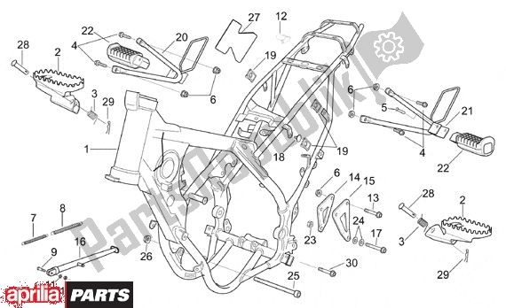 All parts for the Frame of the Aprilia RX 107 125 1994 - 1998