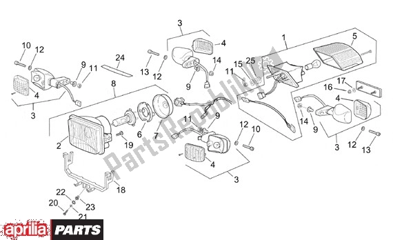 All parts for the Koplamp Achterlicht of the Aprilia RX 107 125 1994 - 1998