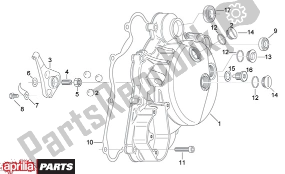 Wszystkie części do Pokrywa Sprz? G? A Aprilia RX 107 125 1994 - 1998