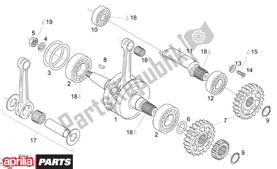 All parts for the Crankshaft of the Aprilia RX 107 125 1994 - 1998