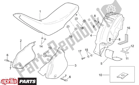 All parts for the Middenaufbouw of the Aprilia RX 107 125 1994 - 1998