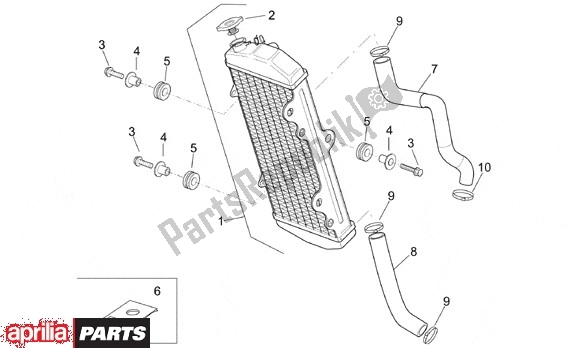 Todas as partes de Radiador do Aprilia RX 107 125 1994 - 1998