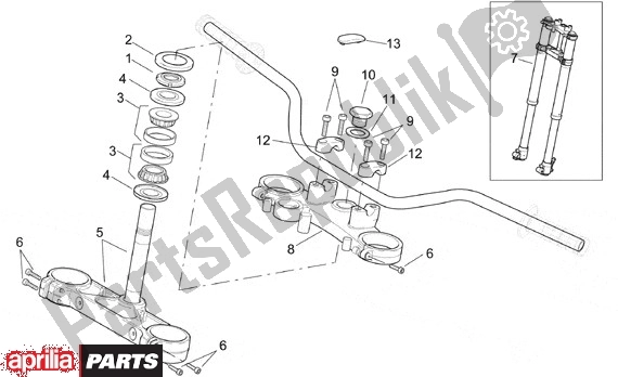 All parts for the Vork I of the Aprilia RX 107 125 1994 - 1998