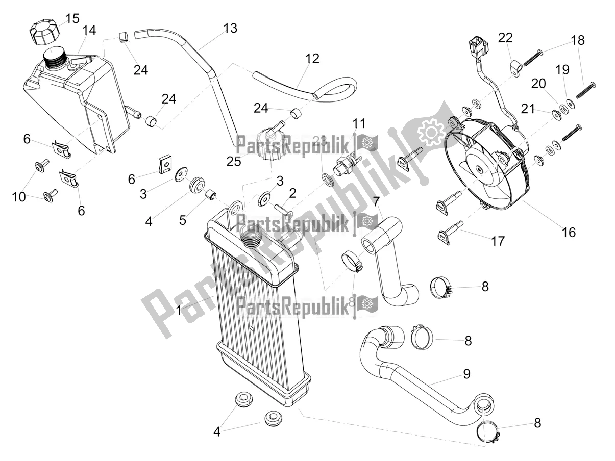 All parts for the Cooling System of the Aprilia RX 125 Apac 2018