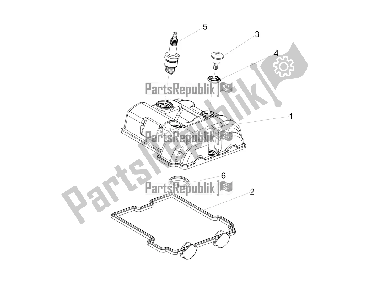 Todas las partes para Cubierta De Tapa De Cilindro de Aprilia RX 125 Apac 2018