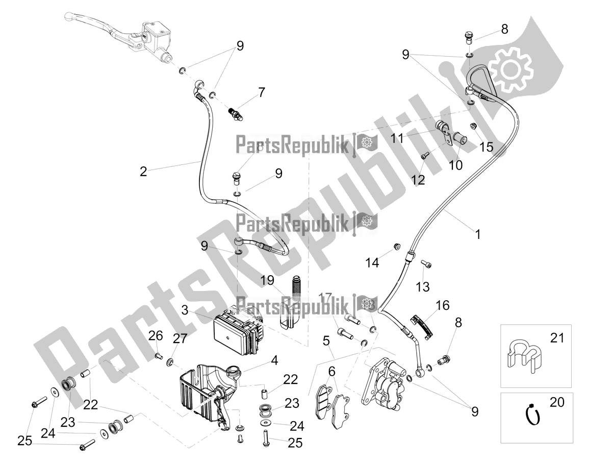 All parts for the Abs Brake System of the Aprilia RX 125 Apac 2019