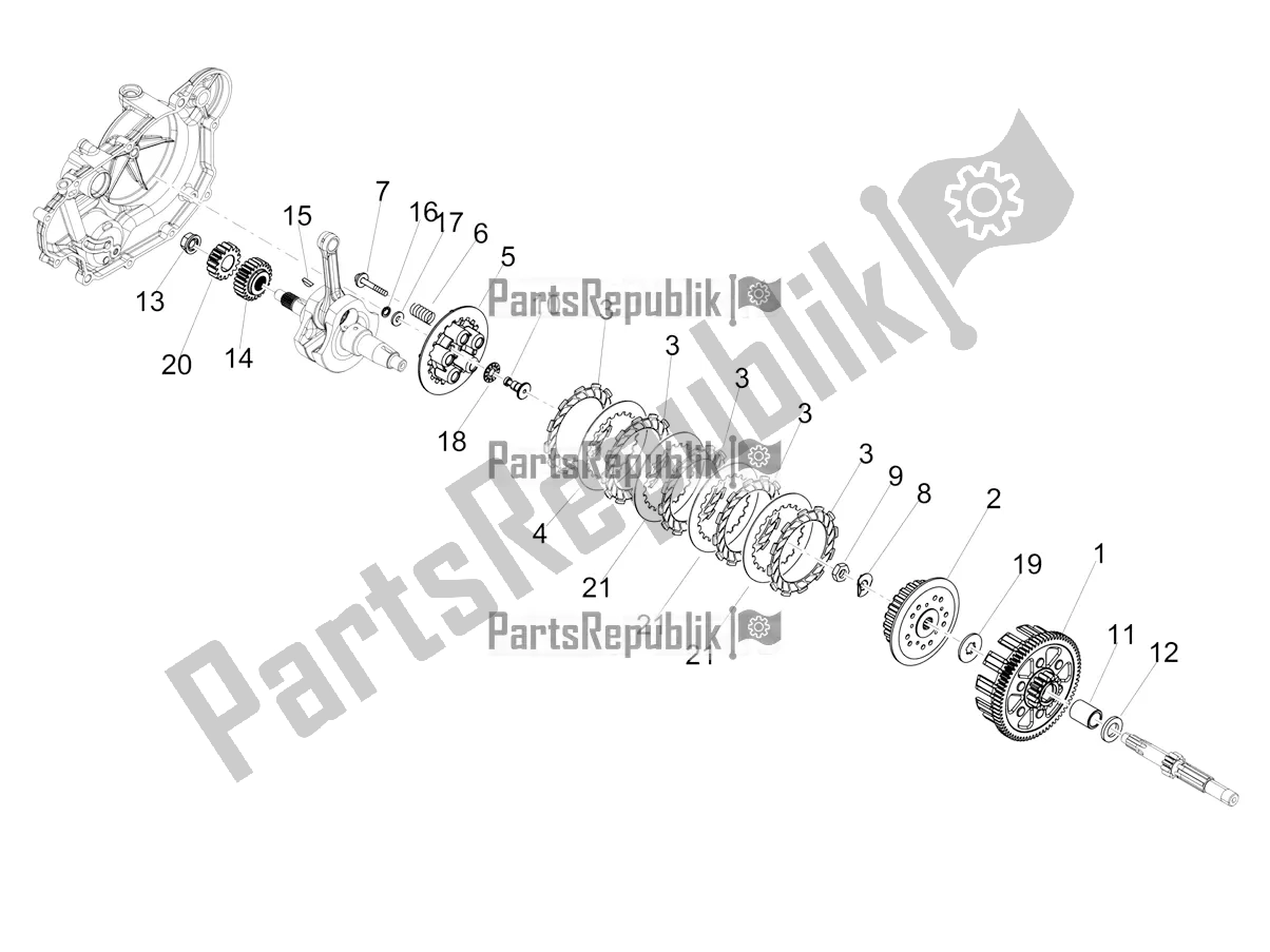 Todas as partes de Embreagem do Aprilia RX 125 Apac 2019