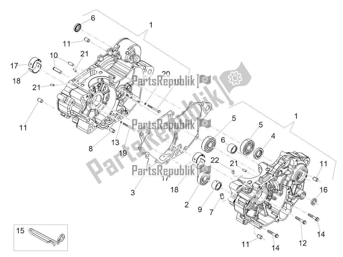 Todas as partes de Cárteres Eu do Aprilia RX 125 Apac 2019