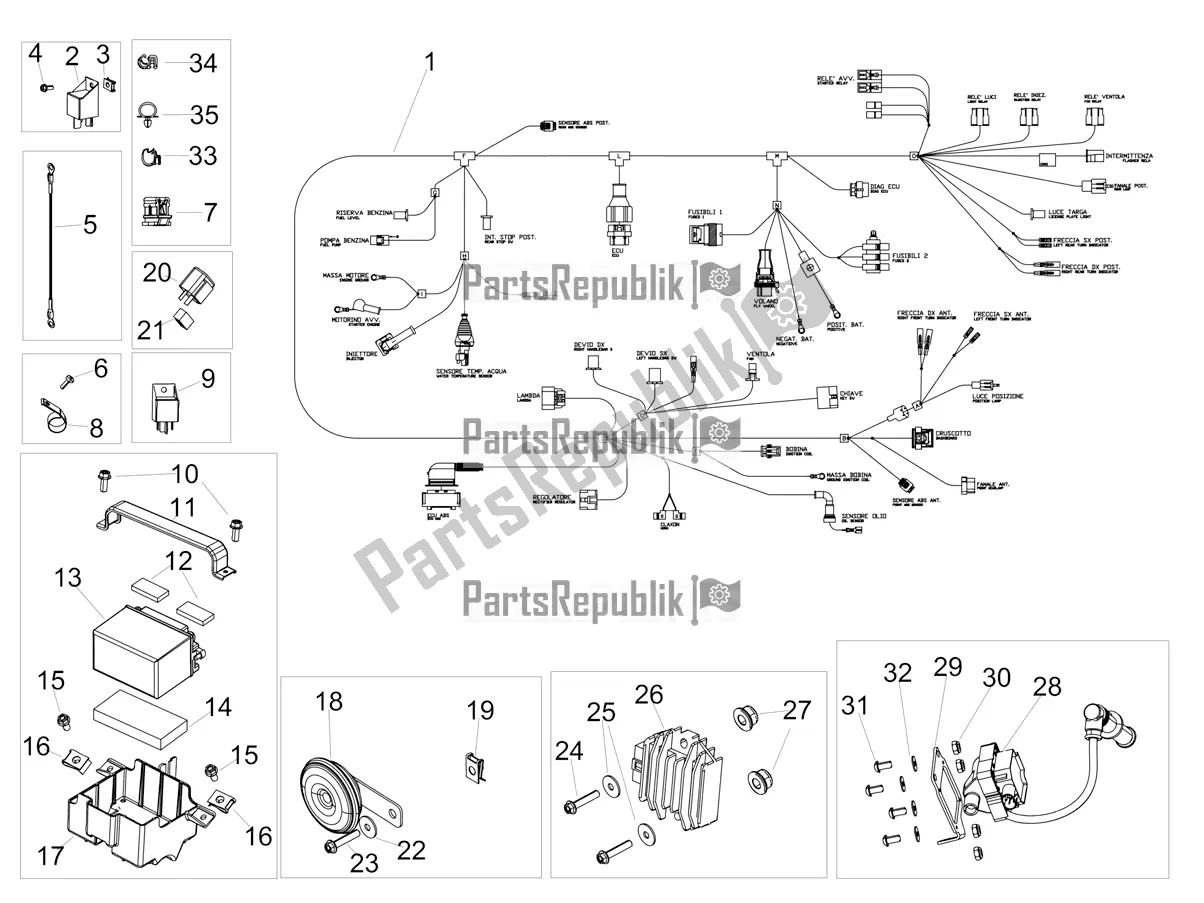 All parts for the Electrical System of the Aprilia RX 125 Apac 2019