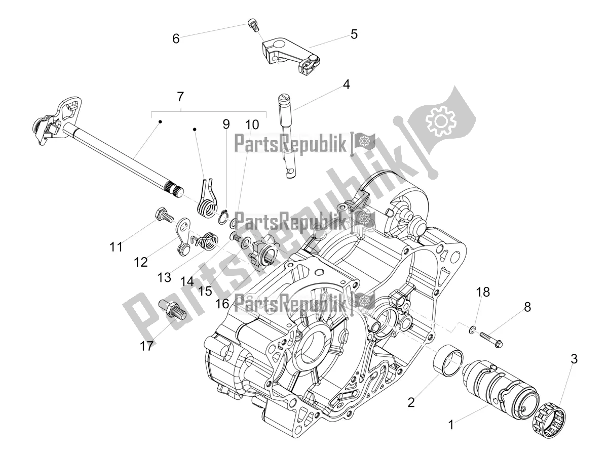 Toutes les pièces pour le Boîte De Vitesses / Sélecteur / Came De Changement De Vitesse du Aprilia RX 125 Apac 2019