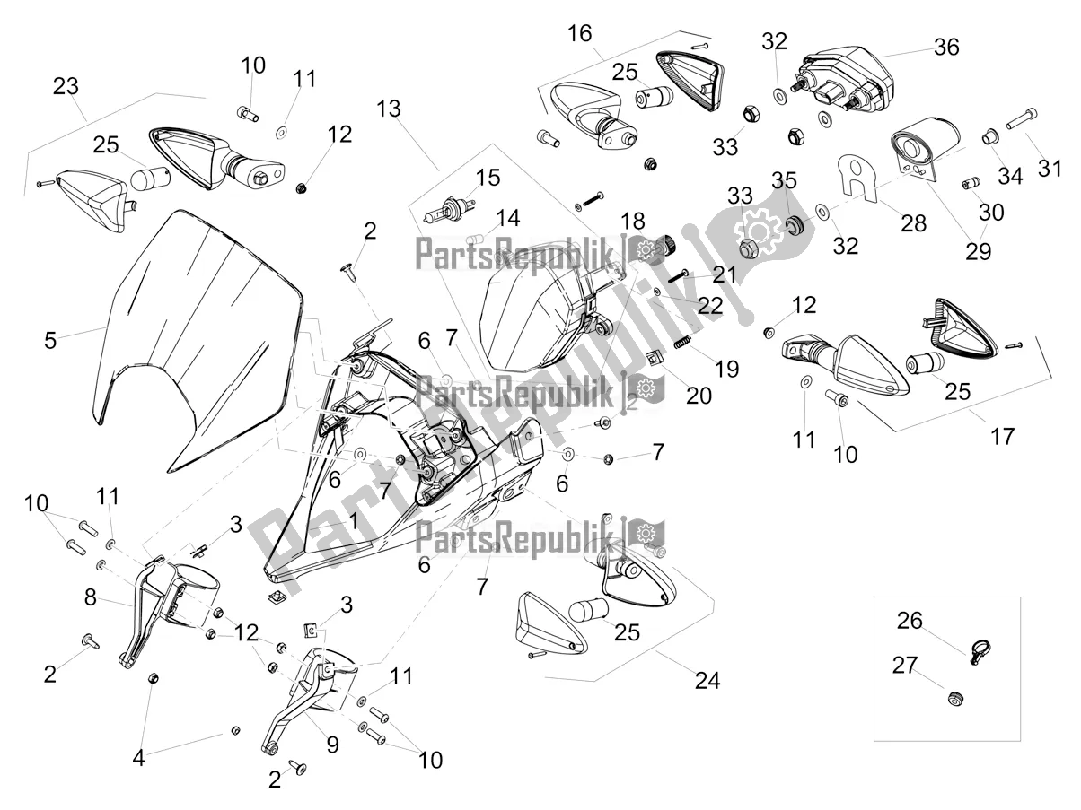 All parts for the Lights of the Aprilia RX 125 Apac 2019