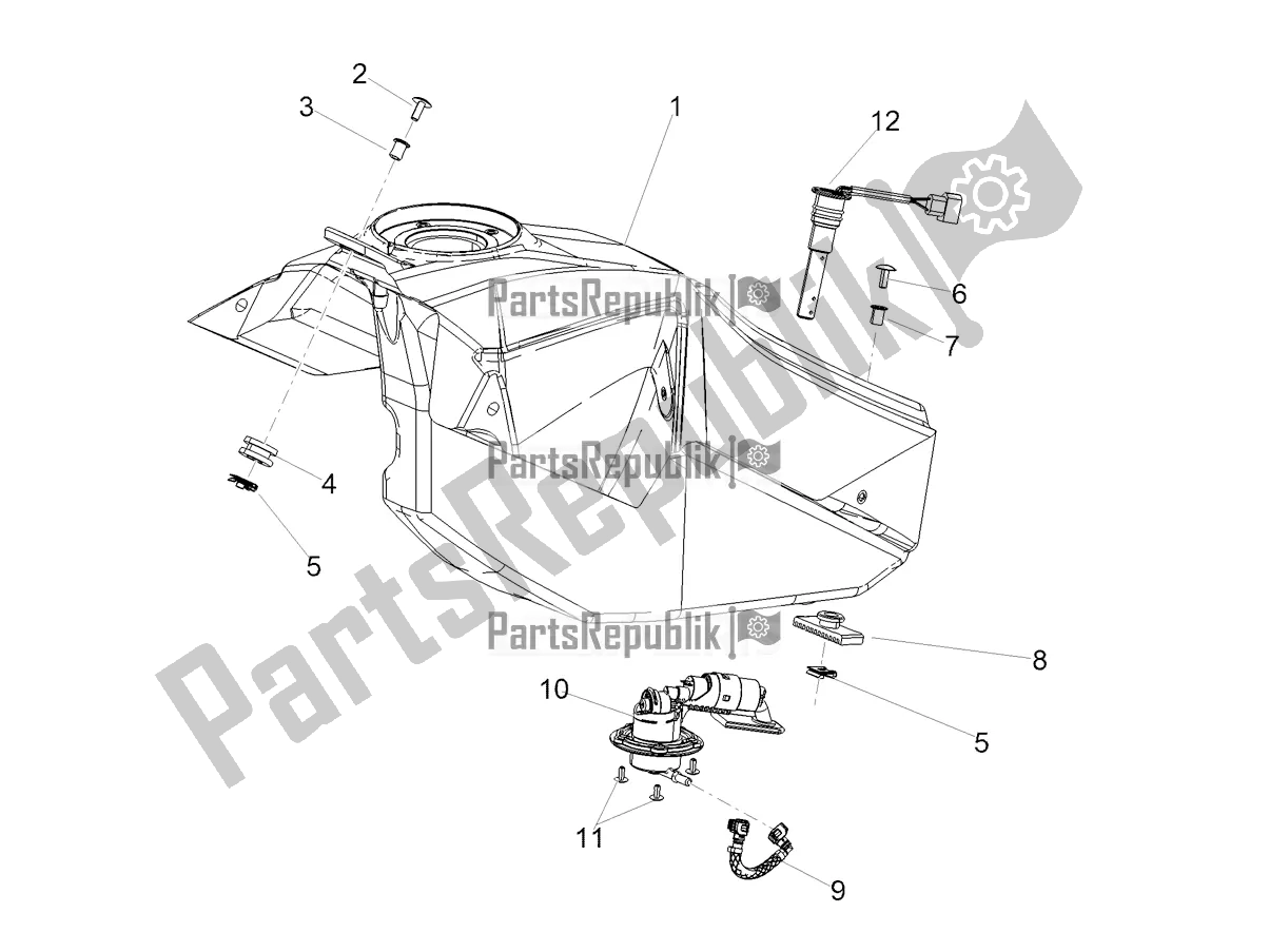 All parts for the Tank of the Aprilia RX 125 Apac 2019