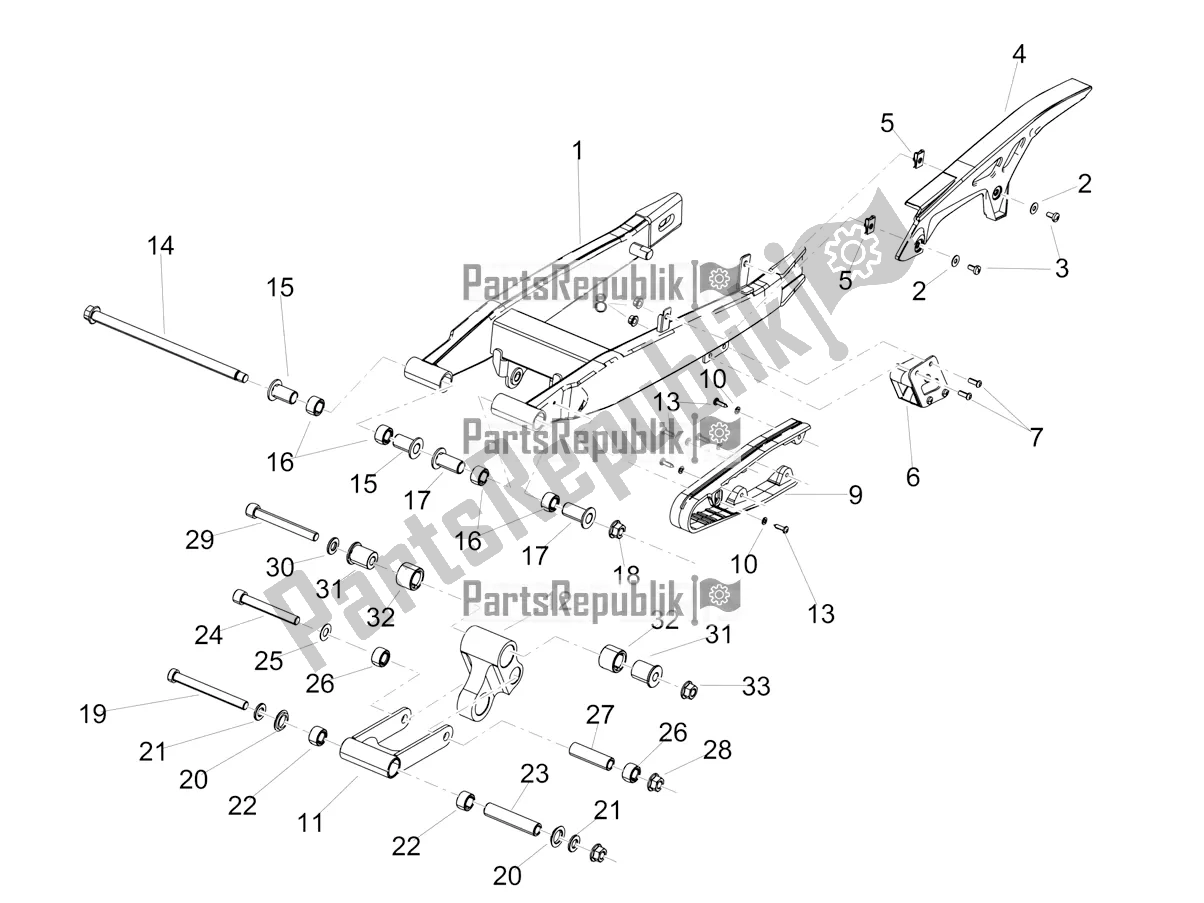 Todas las partes para Tenedor Grande de Aprilia RX 125 Apac 2020