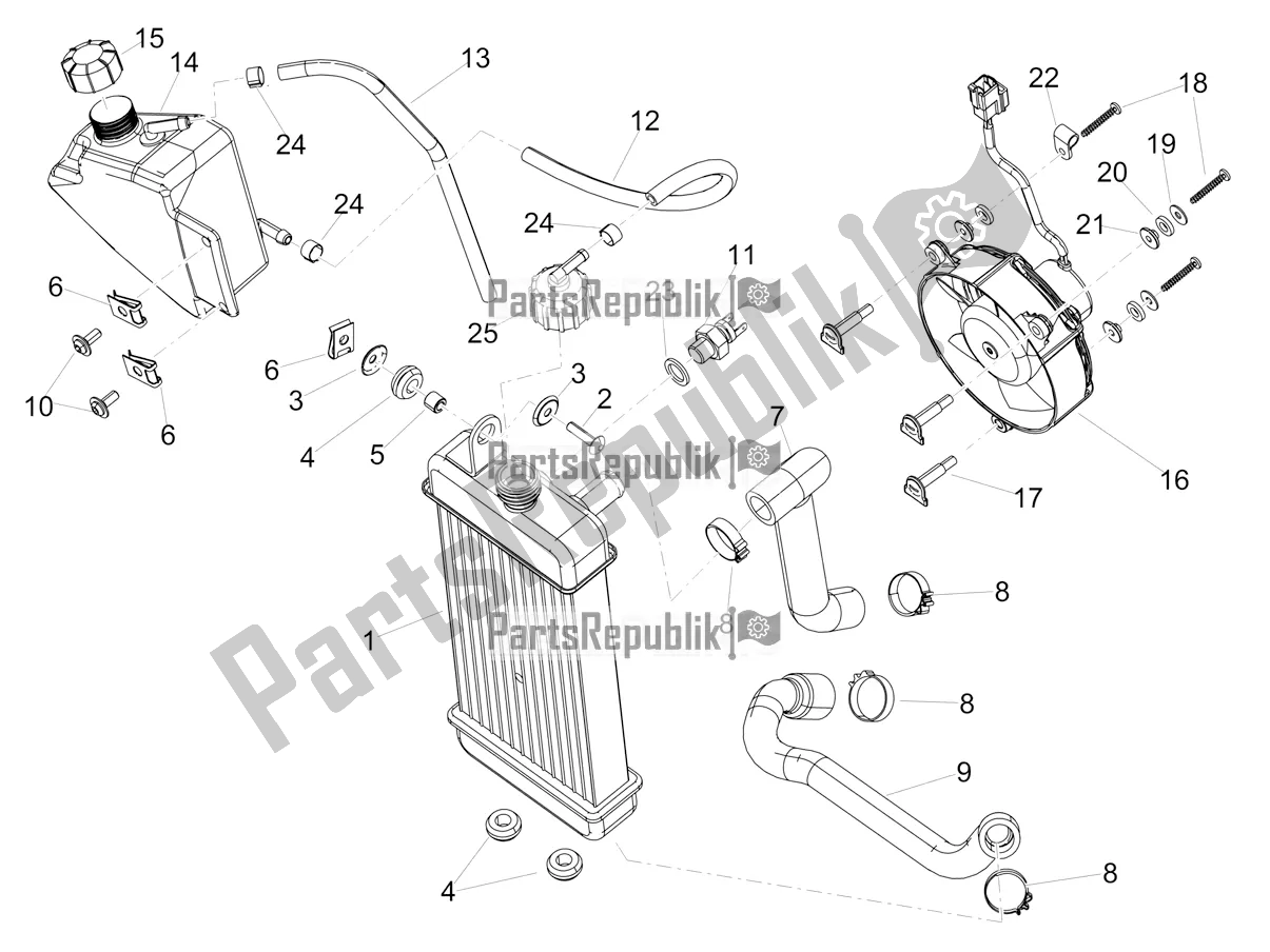 Todas as partes de Sistema De Refrigeração do Aprilia RX 125 Apac 2020