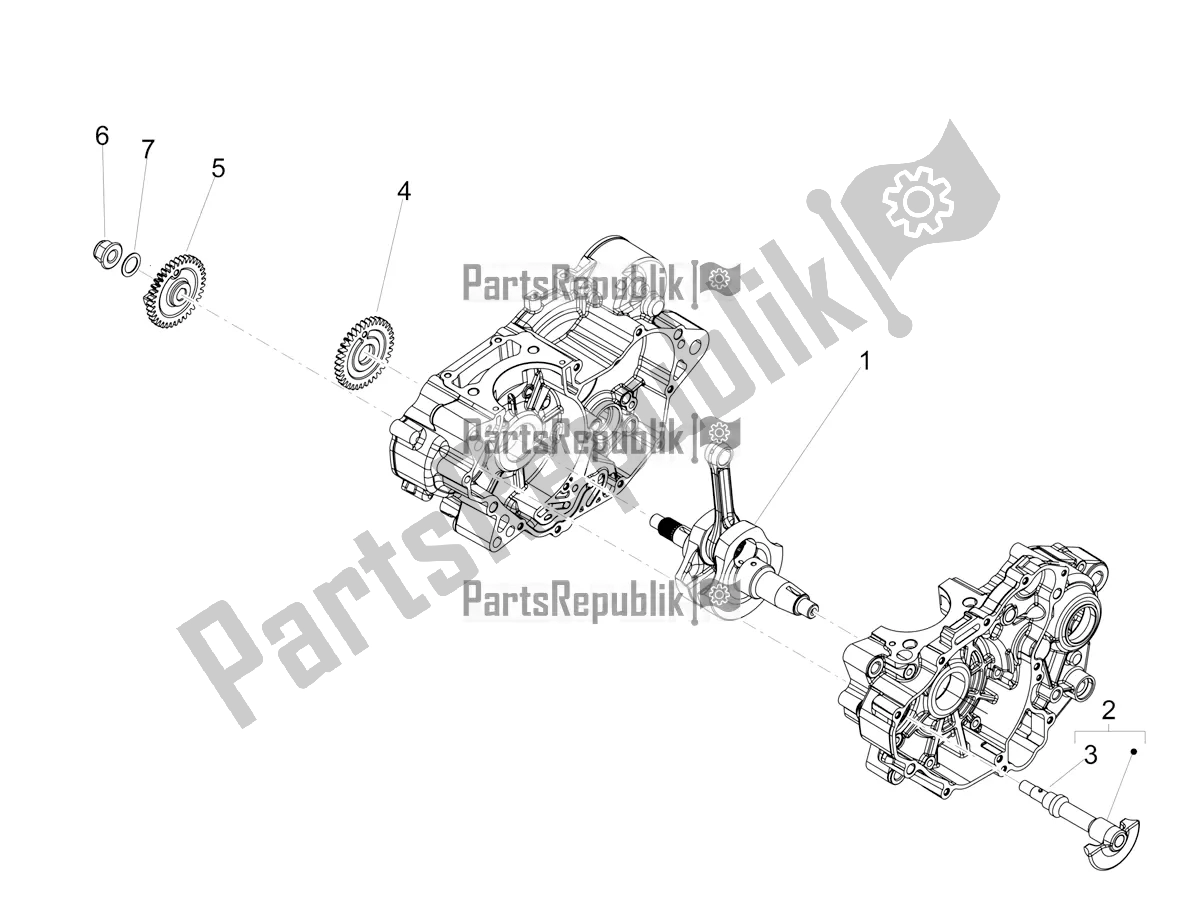 All parts for the Crankshaft of the Aprilia RX 125 Apac 2020