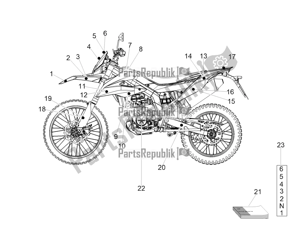 Todas las partes para Decalcomania de Aprilia RX 125 Apac 2020