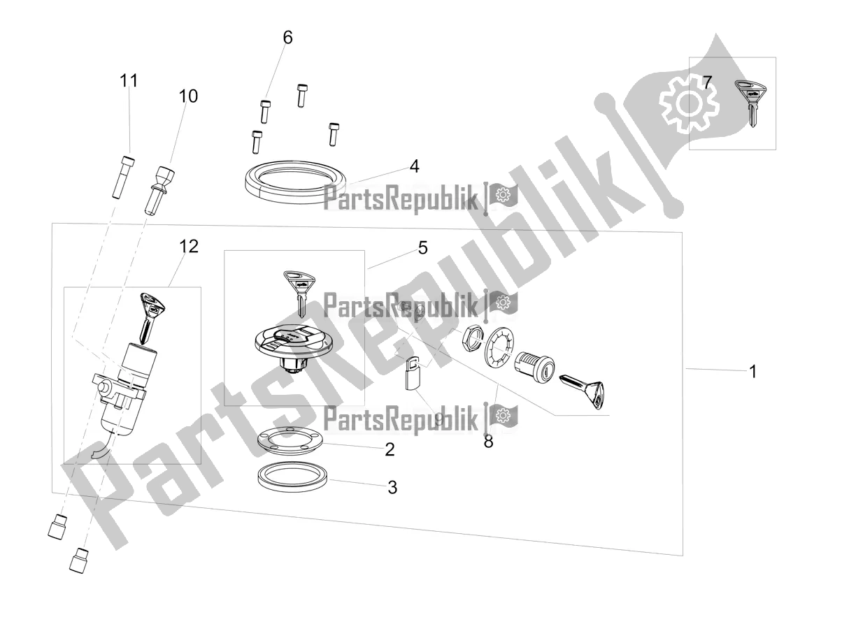 Todas las partes para Cerraduras de Aprilia RX 125 Apac 2020
