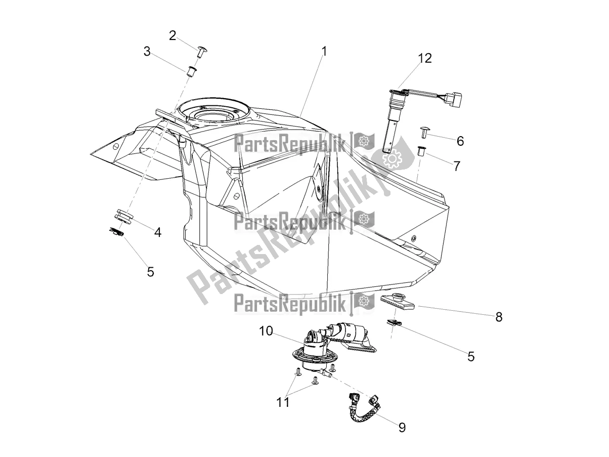 All parts for the Tank of the Aprilia RX 125 Apac 2020