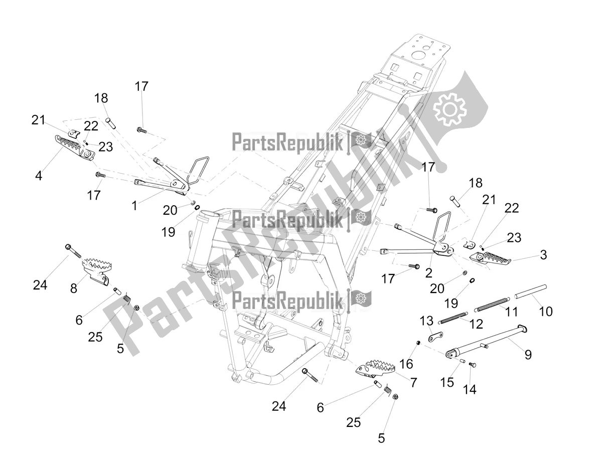Todas as partes de Trestle - Footboards do Aprilia RX 125 Apac 2020