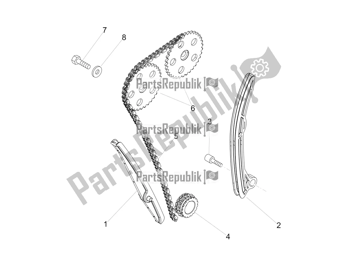 All parts for the Front Cylinder Timing System of the Aprilia RX 125 Apac 2021