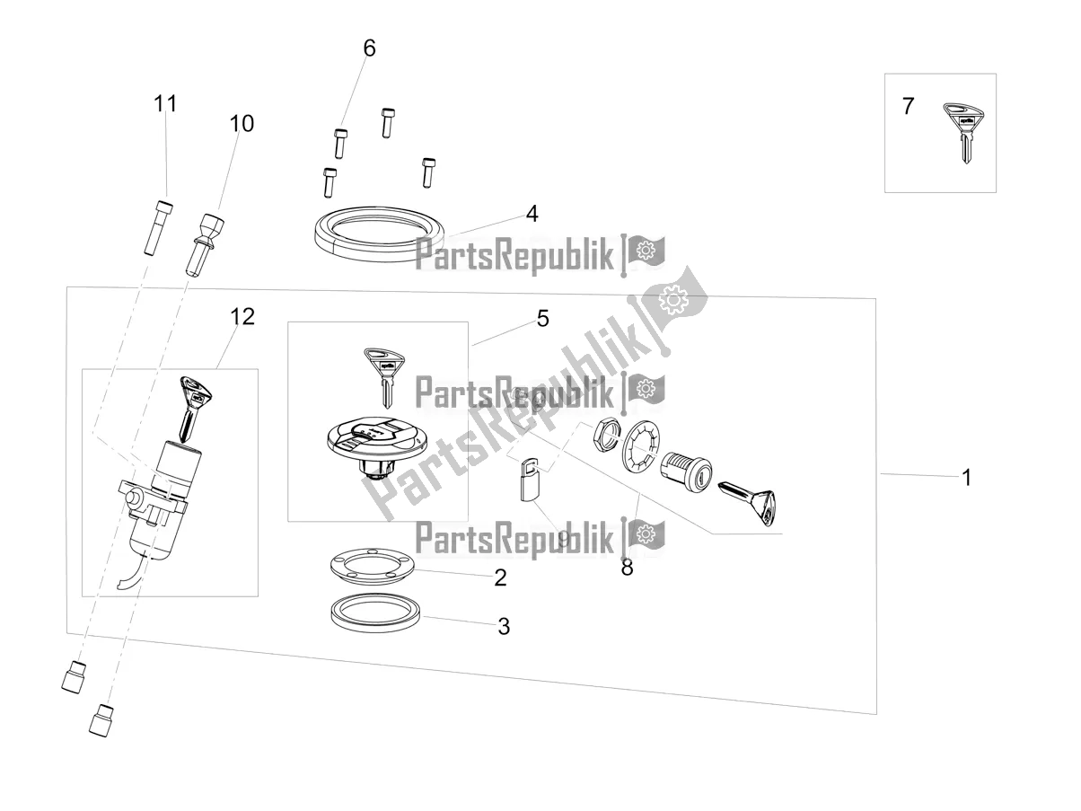 Tutte le parti per il Serrature del Aprilia RX 125 Apac 2021