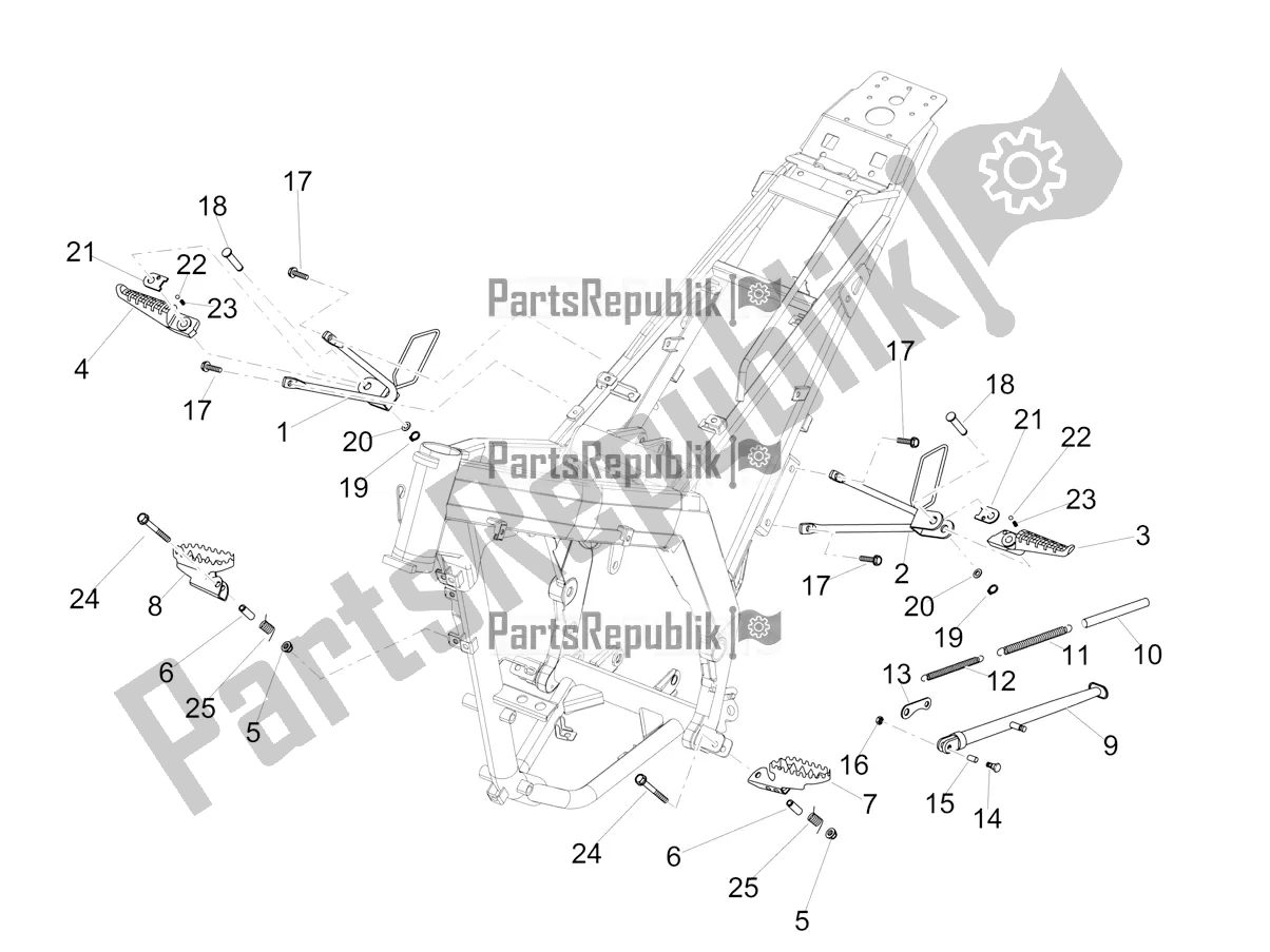 All parts for the Trestle - Footboards of the Aprilia RX 125 Apac 2021