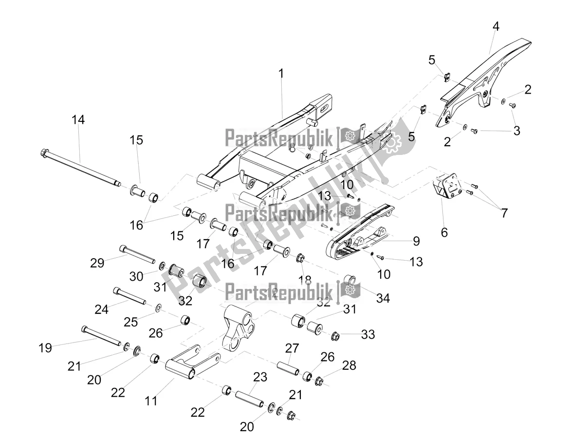 Alle onderdelen voor de Grote Vork van de Aprilia RX 125 Apac 2022