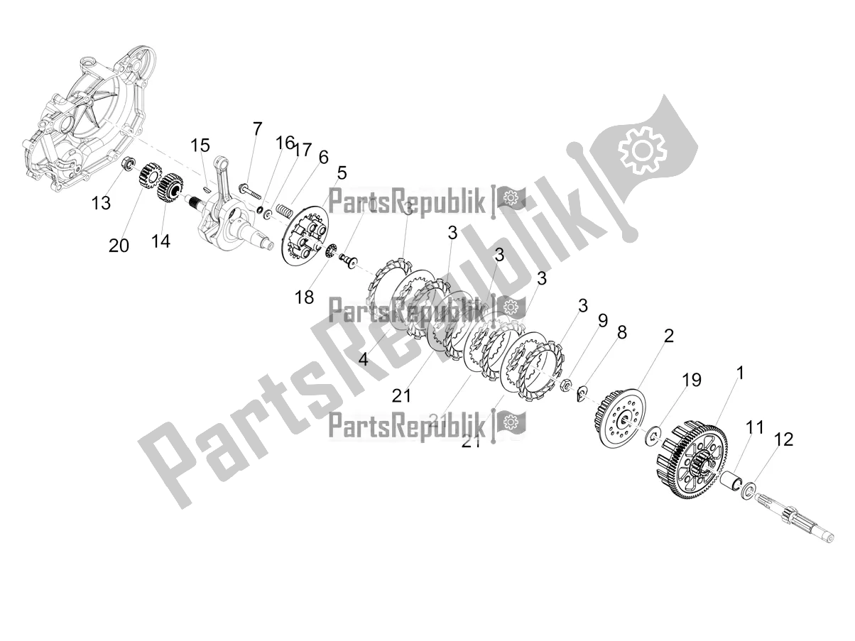 All parts for the Clutch of the Aprilia RX 125 Apac 2022