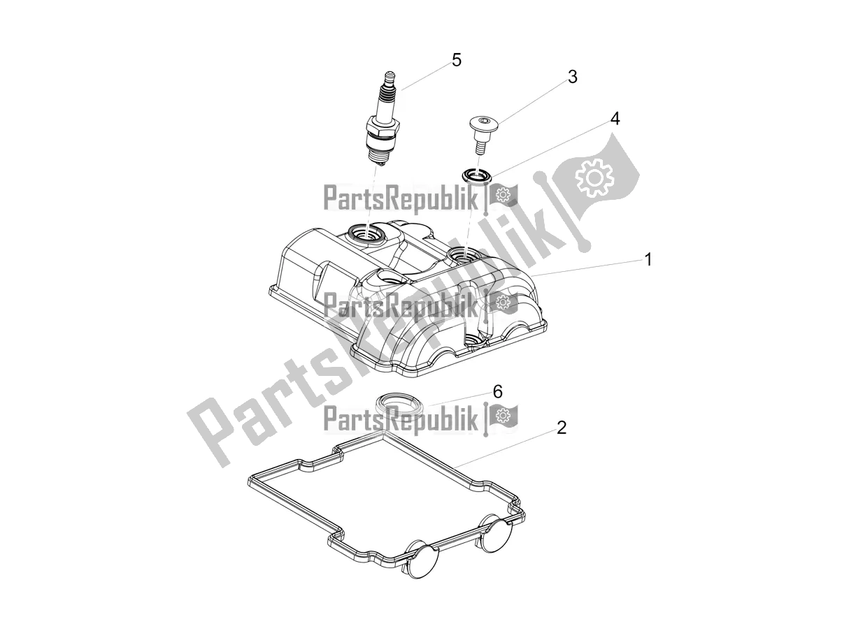 All parts for the Cylinder Head Cover of the Aprilia RX 125 Apac 2022