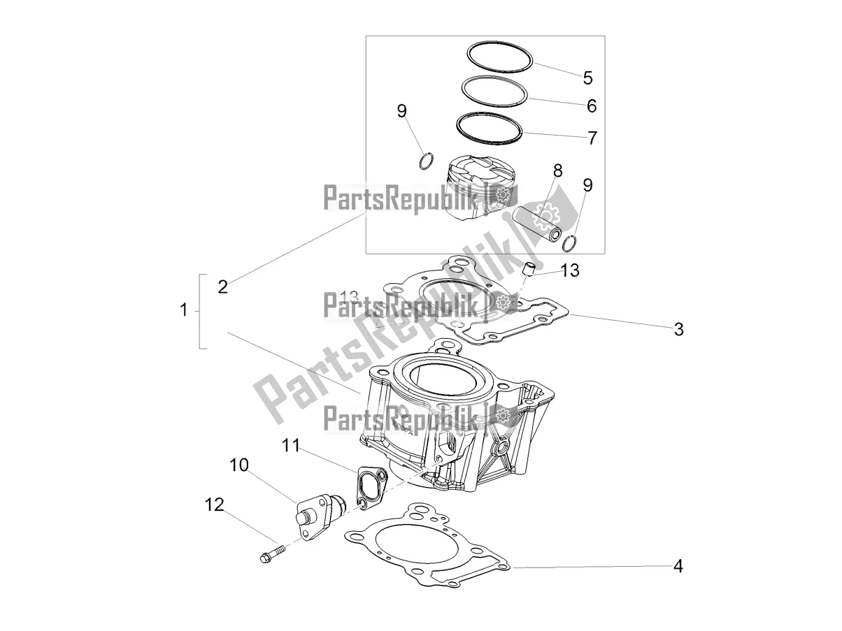 All parts for the Cylinder - Piston of the Aprilia RX 125 Apac 2022