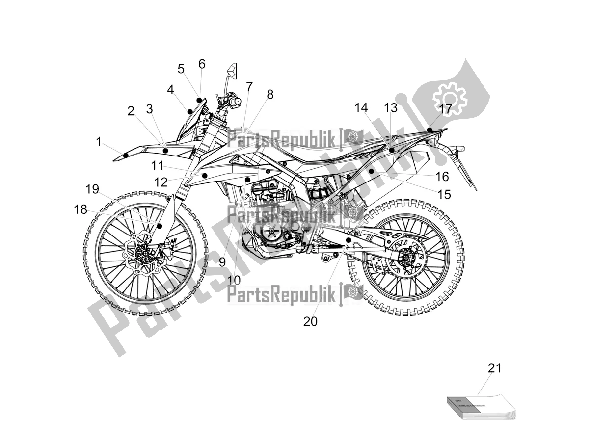 Wszystkie części do Dekalkomanii Aprilia RX 125 Apac 2022