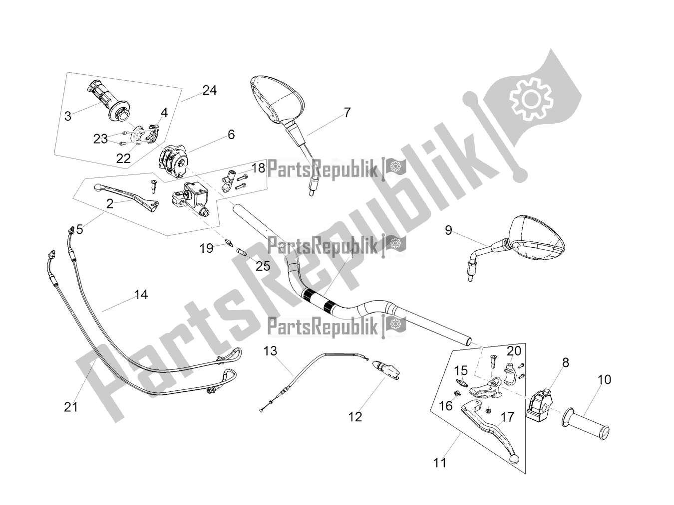 Toutes les pièces pour le Guidon Et Commandes du Aprilia RX 125 Apac 2022