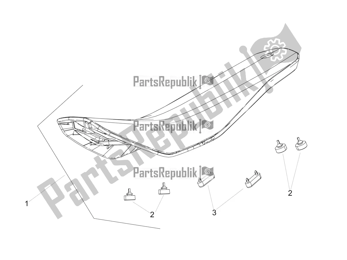 All parts for the Saddle of the Aprilia RX 125 Apac 2022