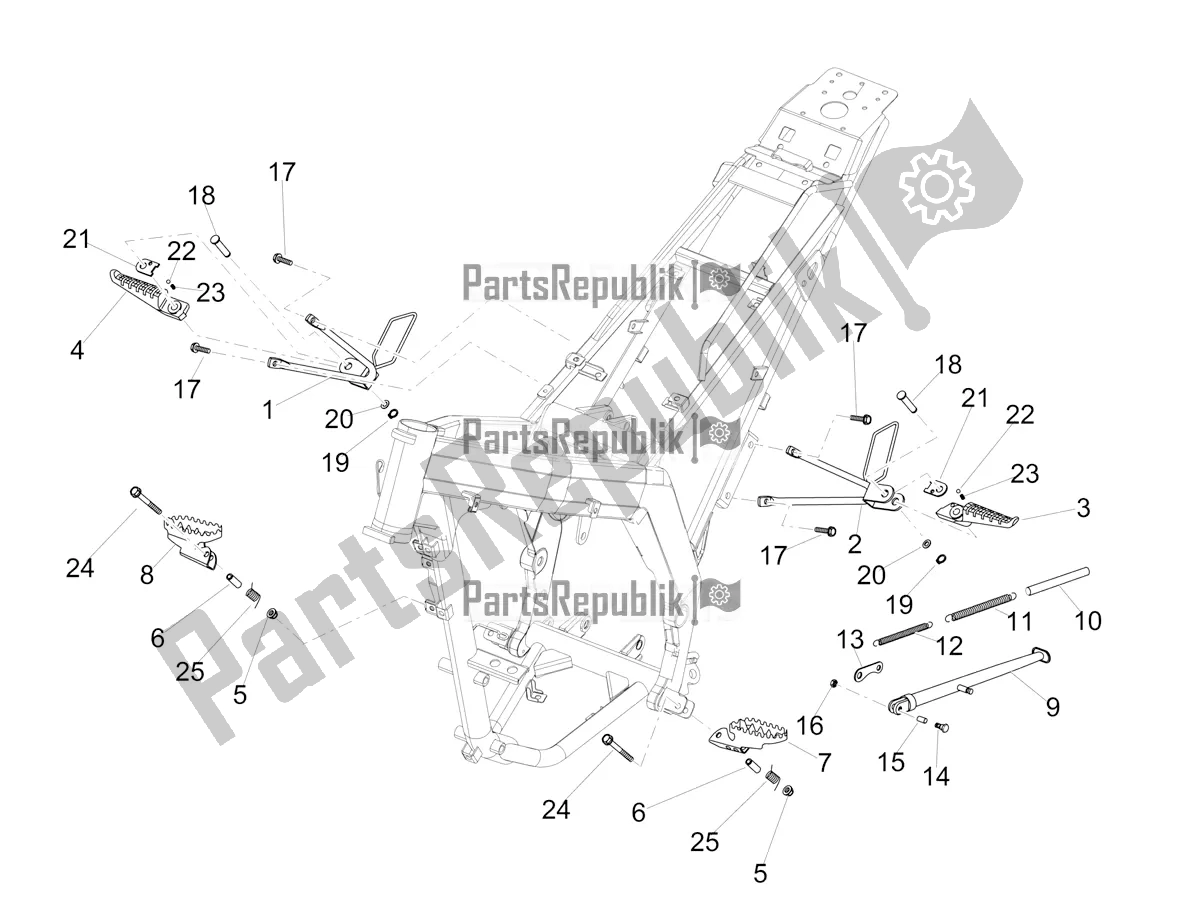 Todas as partes de Trestle - Footboards do Aprilia RX 125 Apac 2022