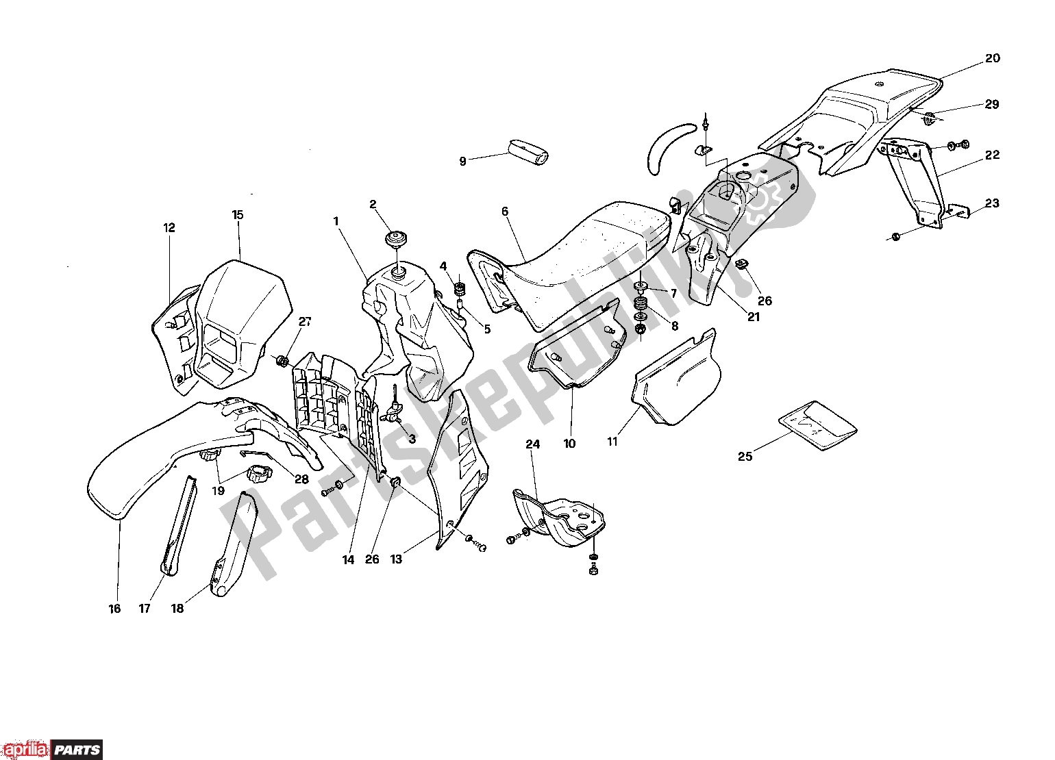 Toutes les pièces pour le Body du Aprilia RX 210 50 1989